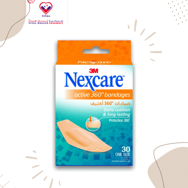 Nexcare Water-Resistant Active 360 Degree Cushion Plasters (28x76mm) - latex free