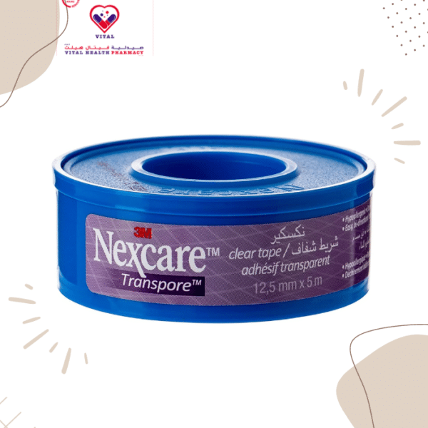 Nexcare Transpore Hypoallergenic Clear Adhesive Tape (12.5mmx5m)