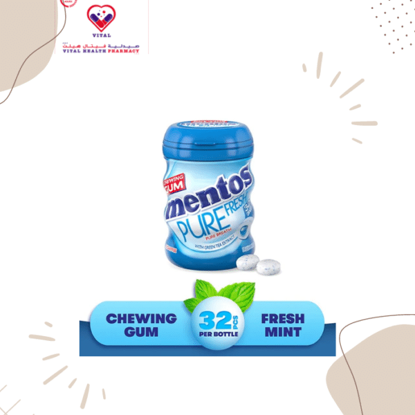 Mentos Pure Fresh Mint 32s gives you a burst of long-lasting freshness. The incredible Fresh Mint flavour has crunchy coating and unique liquid filling with green tea extract.
