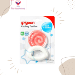 This teething teether is definitely ideal for teething babies. The Pigeon Chilled Teether encourages the development of the gum tissue from the time your baby’s pearly whites start to appear. Available in attractive colors, it is perfectly designed for baby’s mouth and features a wide handle that is just the right thickness for baby’s little fingers to grip securely.