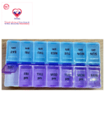 The braille markings are not correct. The pill box organizers has a contoured design for easy pill removal. It includes fourteen large compartments and lets you store medicines in bulk. This pill organizer can be used as a fourteen day or seven day medication planner.