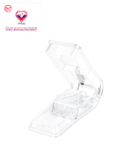 Safety Tablet Cutter El0142 provides a clean cut every time with its sharp stainless steel blade with a soft silicone pad to ensure your pill does not move around.