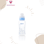 The Pigeon Flexible™ Clear Bottle is a 250ml baby bottle featuring a slim neck with an attractive blue star design. Use with Pigeon Flexible Peristaltic Teats.