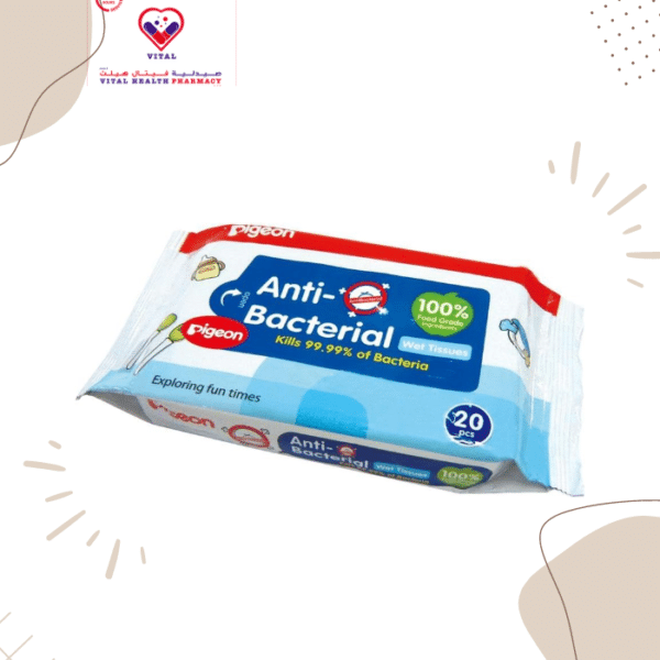 Pigeon antibacterial wipes effectively kill 99.99% of bacteria, keeping your baby safe. Use these wipes on hands, toys, pacifiers and other items your baby touches. These wipes are made with 100% food-grade ingredients and are microbiologically tested.