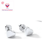 Silver stud earrings, 925 sterling silver heart-shaped round star stud earrings, low allergy flat stud earrings Zirconia, 5 mm cartilage stud earrings