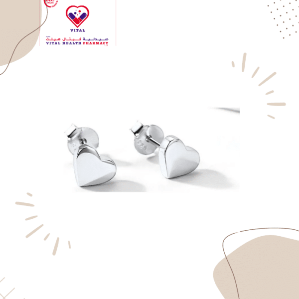 C-bo Fashion Hypoallergenic Silver Heart Shaped Stud Earrings