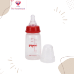 Pigeon Orange 120ml Slow Flow Decorated Plastic Nursing Bottle with Peristaltic Nipple (0-3 Months) - BPA free