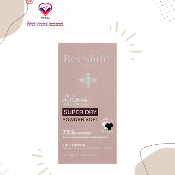 Say goodbye to dark areas and hello to bright, fresh underarms with Beesline Whitening Roll On Deo Super Dry Powder Soft. The ultimate solution for excessive sweating and unpleasant odor, this 50ml powerhouse ensures all-day freshness and dryness.