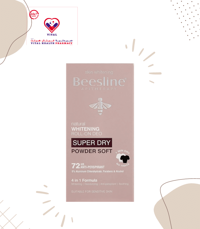 Say goodbye to dark areas and hello to bright, fresh underarms with Beesline Whitening Roll On Deo Super Dry Powder Soft. The ultimate solution for excessive sweating and unpleasant odor, this 50ml powerhouse ensures all-day freshness and dryness.