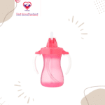 Pigeon Leakproof Pink 150ml Petite Silicone Straw Bottle with Retractable Handle (9+ Months) - BPA free
