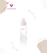 The Pigeon Flexible™ Clear Bottle is a slim neck bottle with an attractive pink star design. Use with Pigeon Flexible Peristaltic Teats.