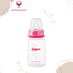 Pigeon Slow Flow White & Pink 120ml Plastic Nursing Bottle with Peristaltic Nipple - BPA free