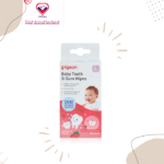 Pigeon Sterile Cleansing Tooth & Gum Wipes Strawberry Flavor for Babies (6+ Months) - alcohol free, fluoride free, preservatives free 20 tissues