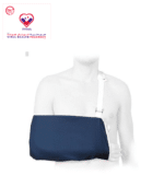 Large pocket made of durable poly or cotton easily accommodates bandages and casts. Wide shoulder strap with shoulder pad reduces neck and shoulder strain.