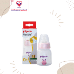 Pigeon Flexible Red 240ml Medium Flow Plastic Feeding Bottle (4+ Months) - BPA free, BPS free