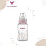 Ventilation System: Pigeon's wavy nipple with venting system helps adjust the air pressure inside the bottle. Specially designed ridges at the base and head of the nipples allow milk to flow smoothly into baby's mouth. Adjusting the air pressure inside the bottle reduces air intake during feeding. This means your baby will not swallow excess air bubbles with the milk.
